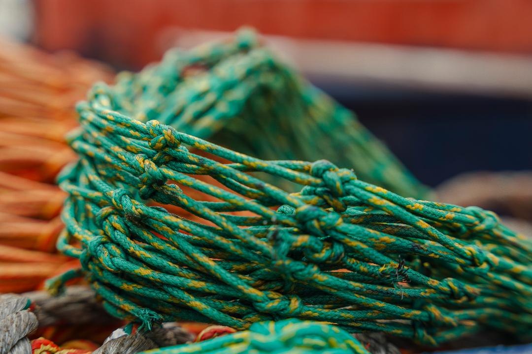 Fishing nets and ropes ready for the Dekmar recycling process